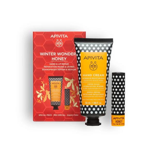 Apivita set Krema za ruke med  lip balm med